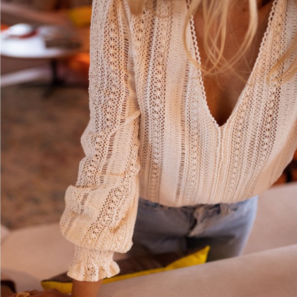 Ecru Crotchet Arlyne Blouse